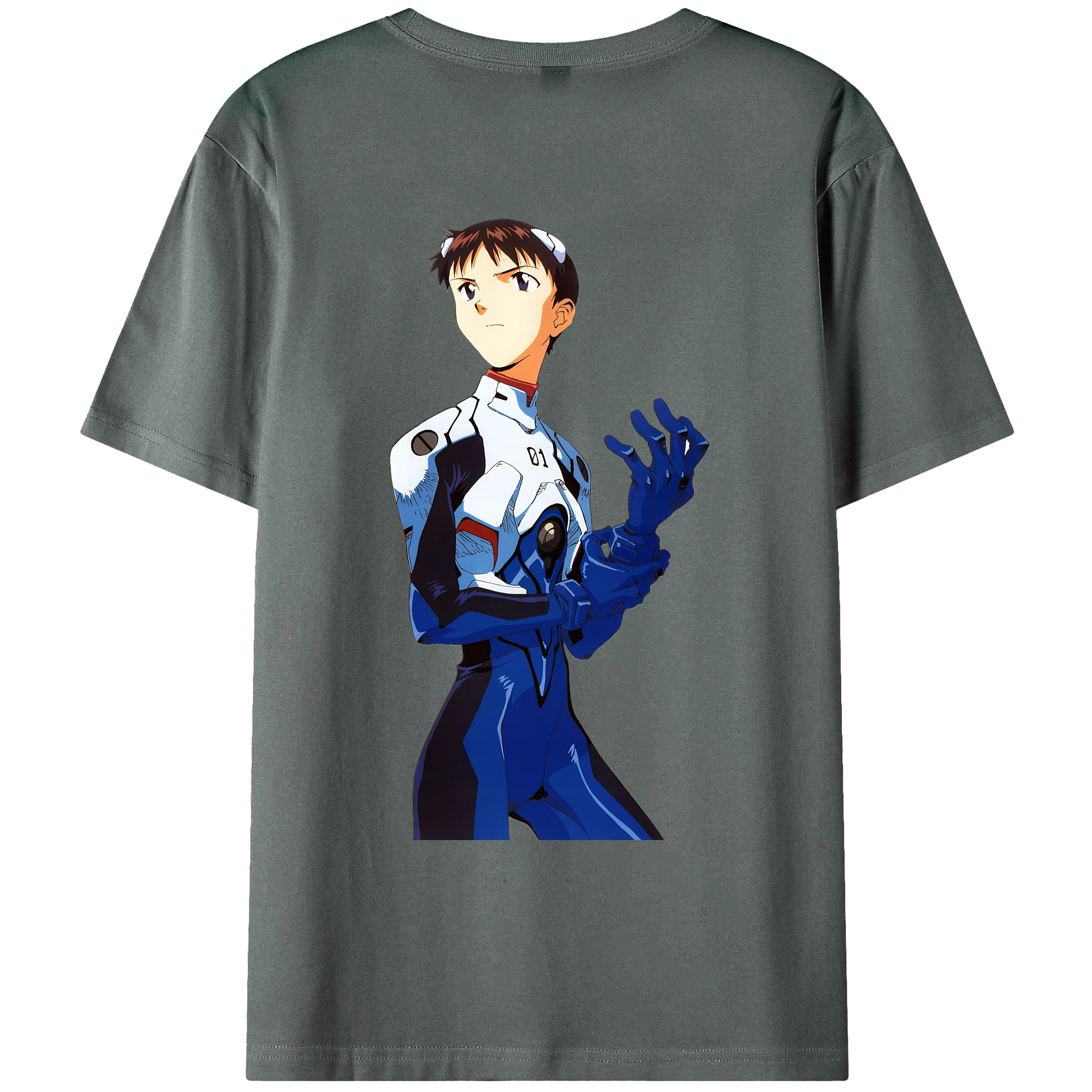 （画像用） EVA 新世紀エヴァンゲリオン 綿100％ メンズ半袖Tシャツ（バックプリント） 通気性